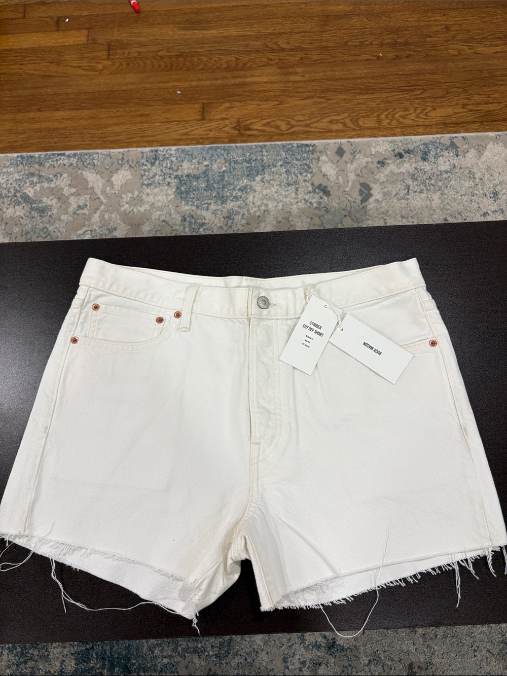 Buck Mason Natural Strider Cut-Off Shorts Measures 34 Tag Shows 30 NWT $128